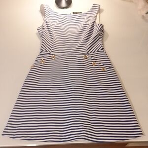 Jessica Simpson Striped Navy and White Dress